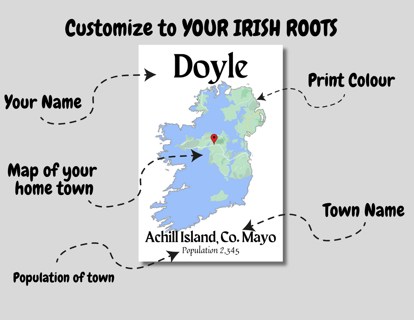Family Town Ireland Wall Print