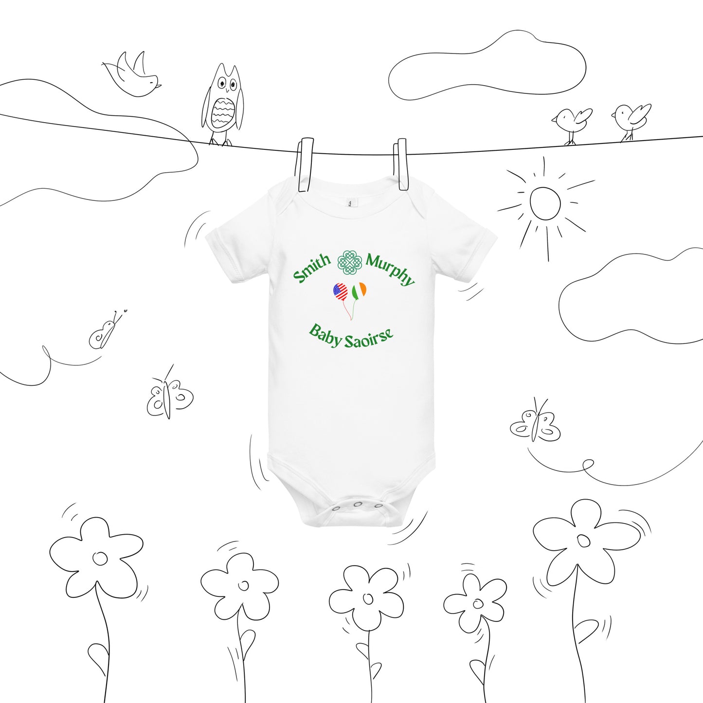 Customize Irish American Family Baby Vest