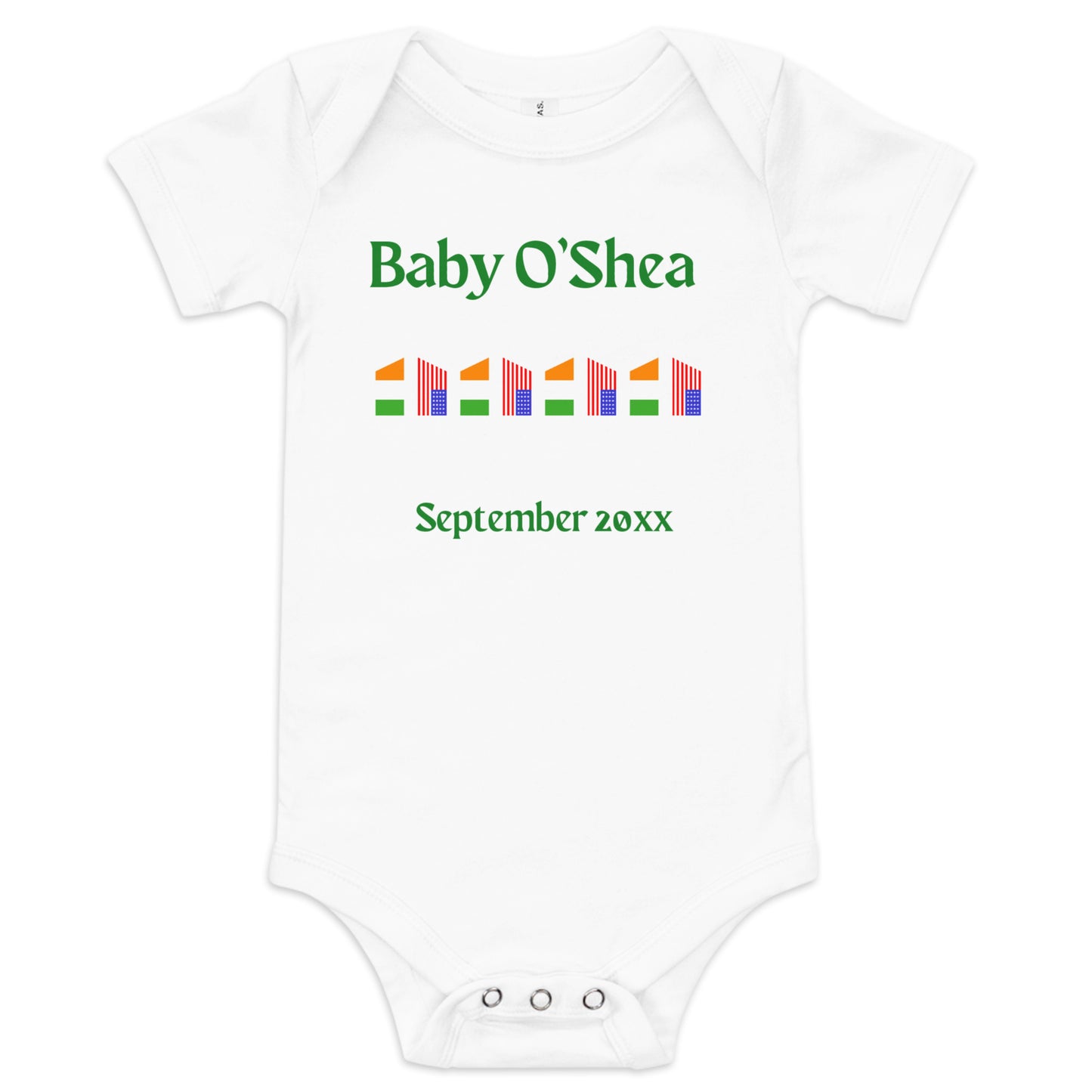 Customised Irish American Flag Baby Vest