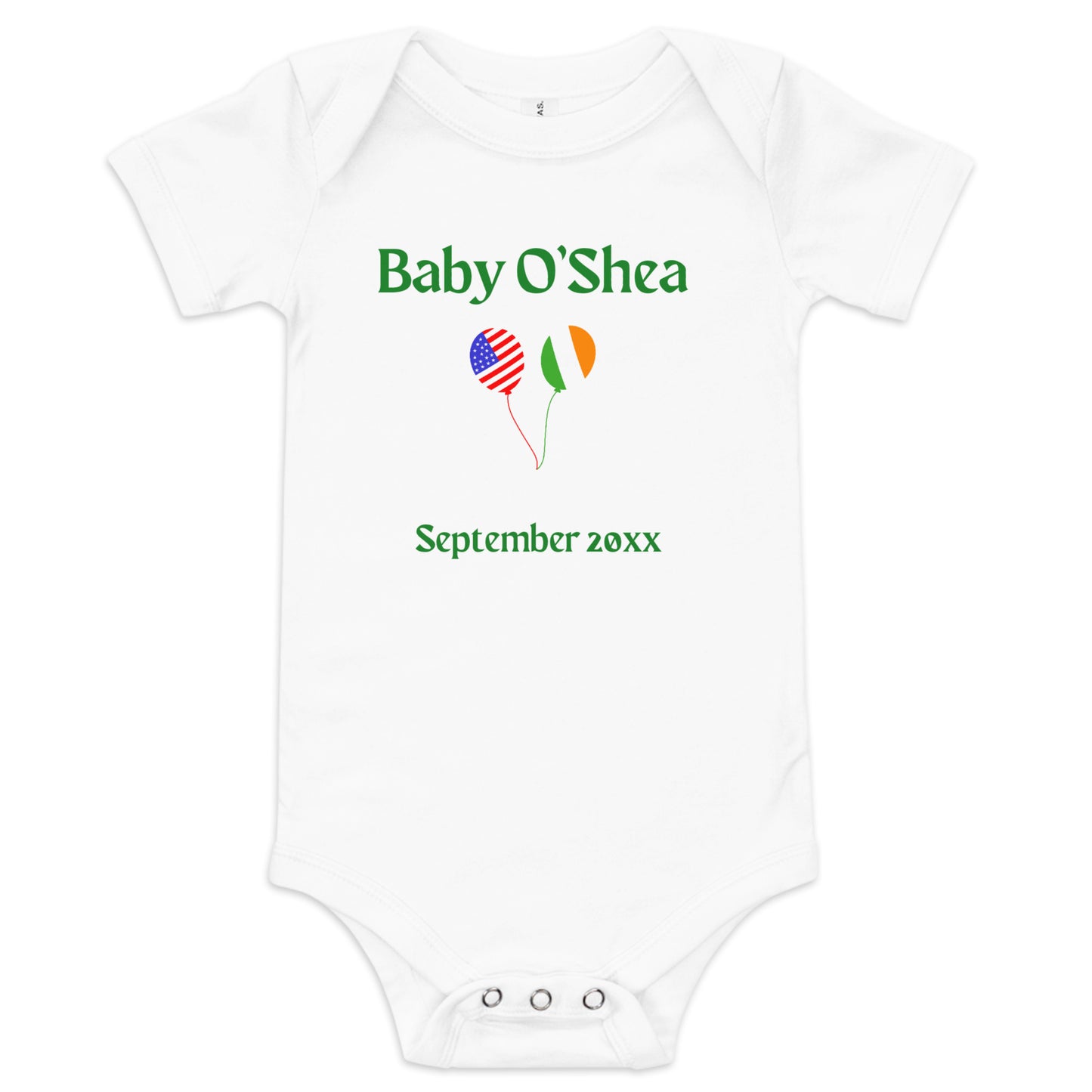 Personalized Irish American Balloon Baby Vest