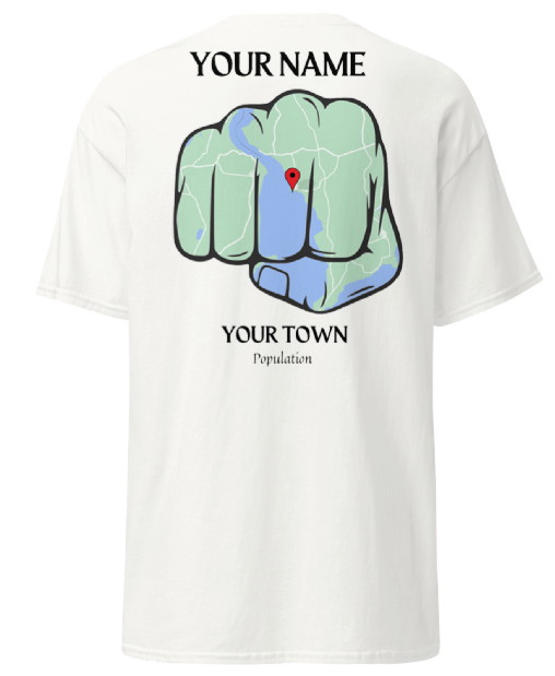Custom  Home Town Map Tee