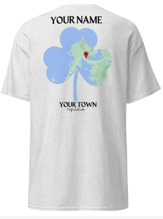 Custom  Home Town Map Tee