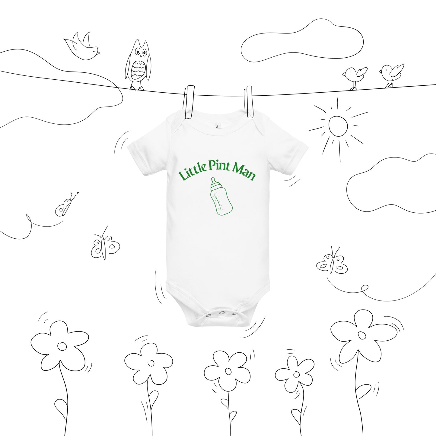 Little Pint Man Baby Vest