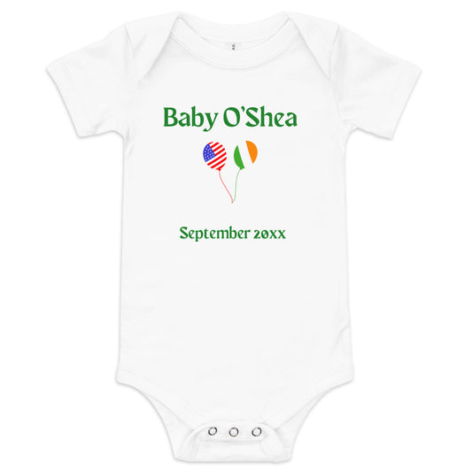 Personalized Irish American Balloon Baby Vest